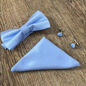 Bow tie cuff links handkerchief